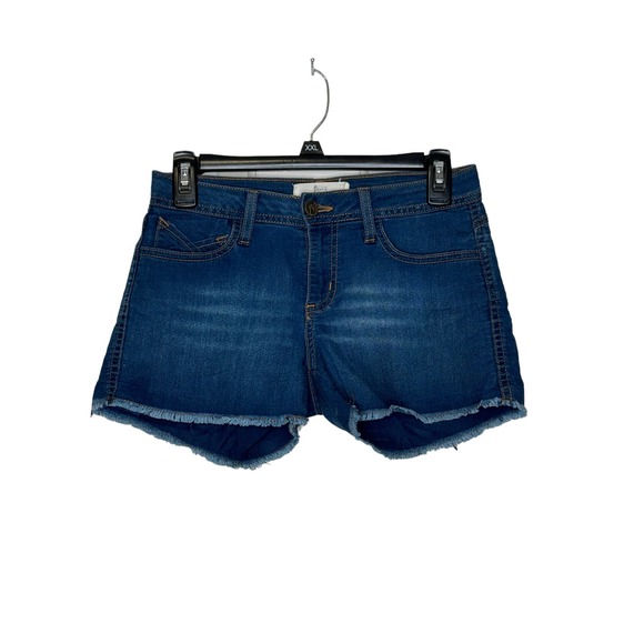 Nightcap Women's Jean Shorts Mid-Rise Cut-Off 5-Pocket Stretch Denim Blue Sz. 26 - Picture 1 of 10
